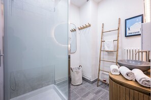 Shower, hair dryer, towels, toilet paper - The lakeside garden of presles (Menthon-Saint-Bernard)