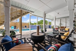 Ferienhaus, Strandblick, Strandnähe | Terrasse/Patio