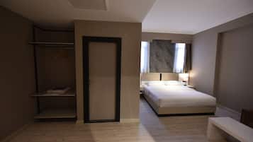 Quarto solteiro luxo | Cofres nos quartos, escrivaninha, espaço de trabalho para notebook