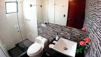 Comfort Room, 1 Double Bed, City View | Bathroom | Shower, towels, soap, shampoo