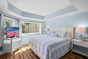 2 bedrooms, desk, iron/ironing board, travel cot - MyStay at 136 Shorewood | Ocean + Pool Views | Walk to Coligny | Sleeps 6 (Hilton Head Island)