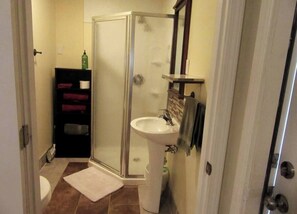 Serviettes fournies, savon, shampooing, papier de toilette