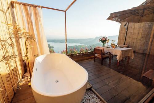 Deluxe Villa, Balcony, Hill View | Outdoor dining