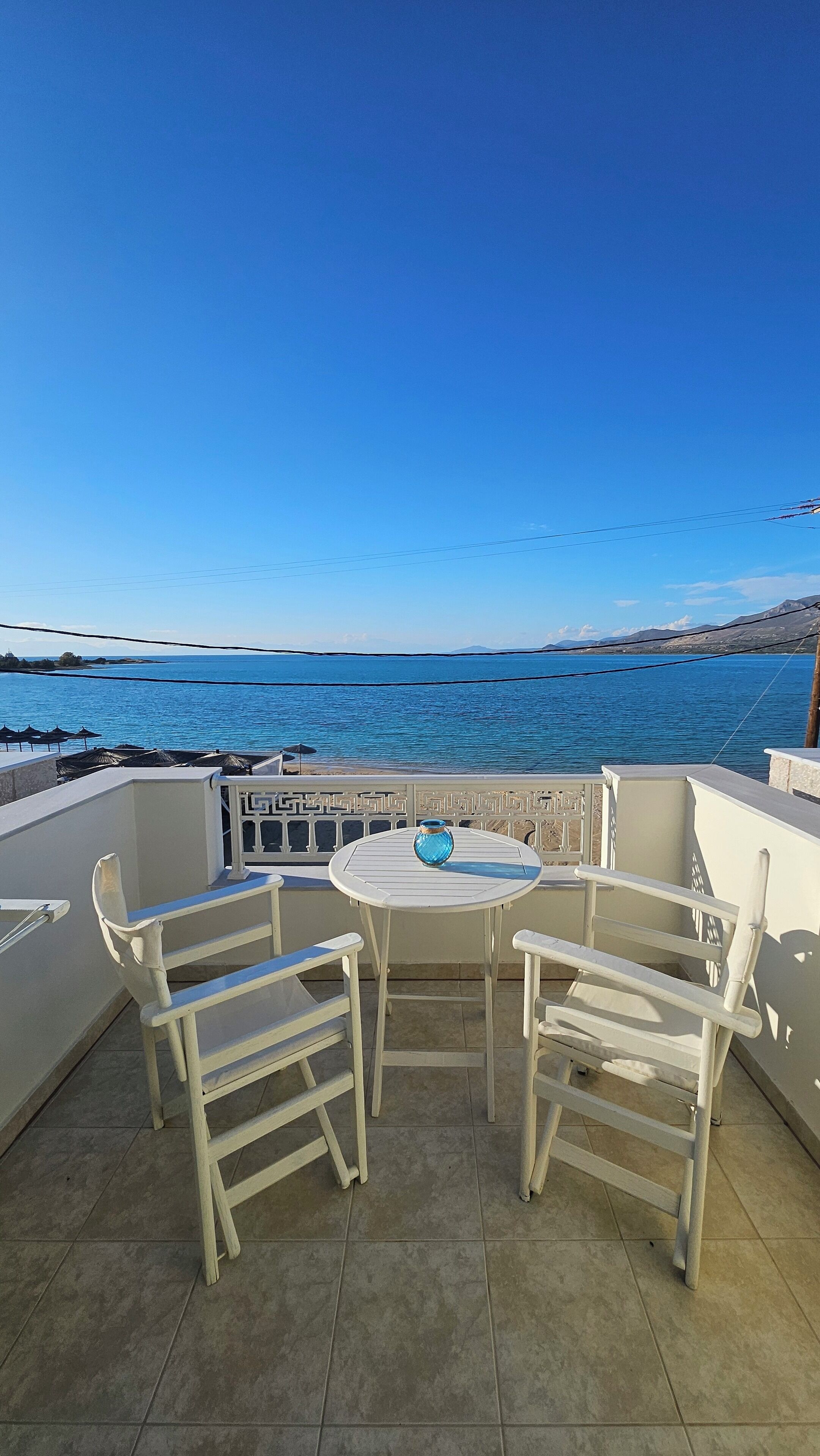 Deluxe Double Room, 1 Queen Bed, Balcony, Sea View | Terrace/patio