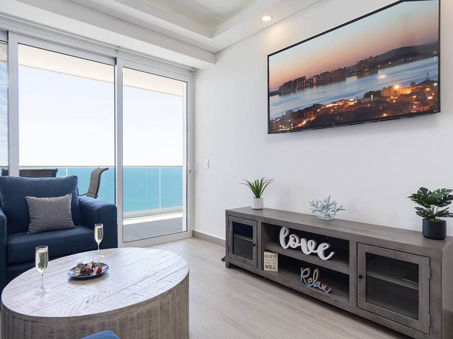 Appartement, 1 kingsize bed met slaapbank, balkon (Encantame Towers Velero 1703) | Woonruimte
