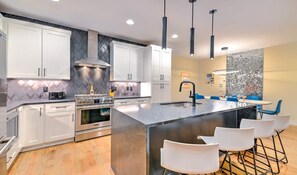 Fridge, microwave, oven, stovetop - Nash Skyline Oasis | Hot Tub | 4BR | 4BA (Nashville)