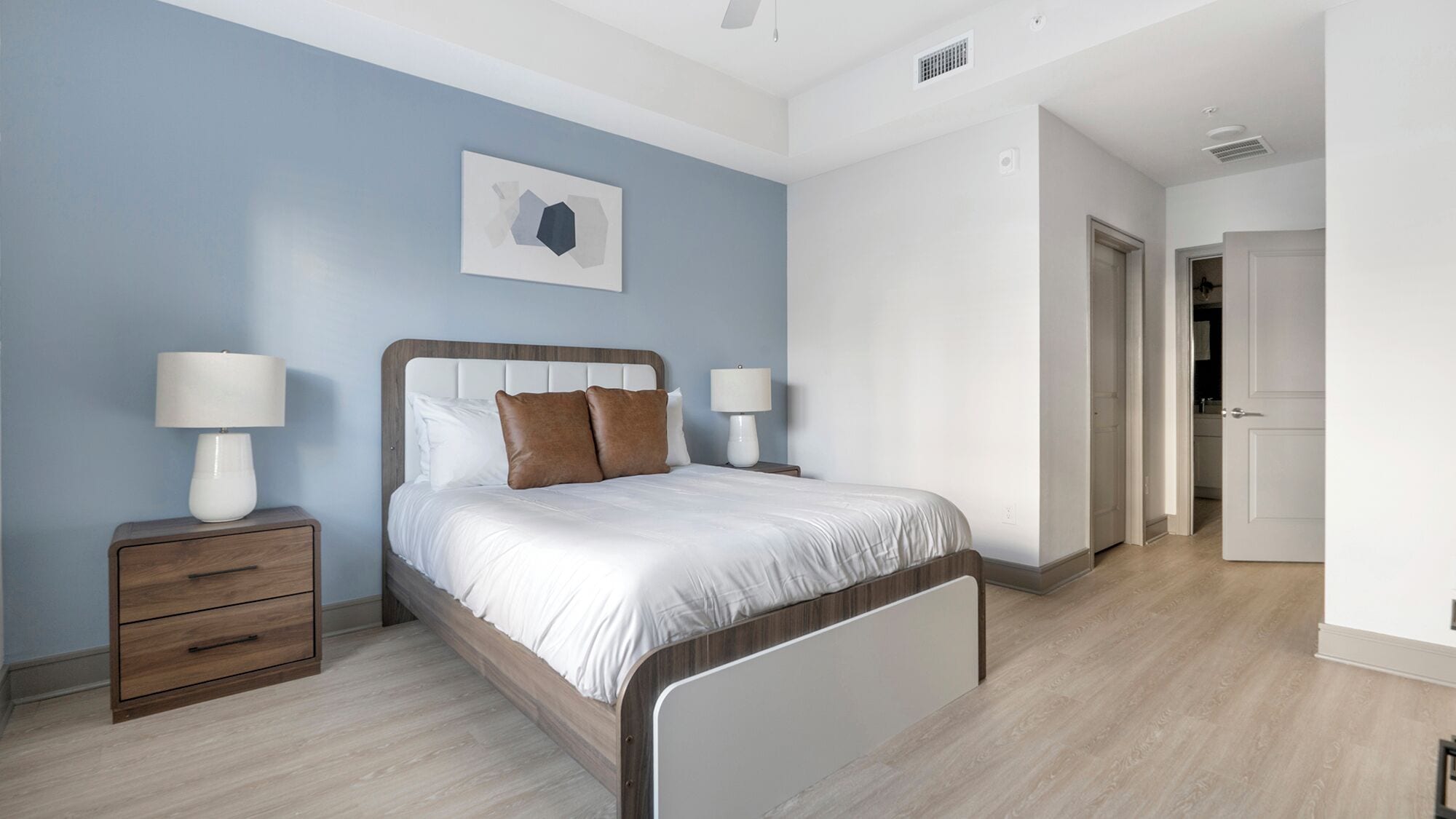 1 bedroom, desk, laptop workspace, iron/ironing board