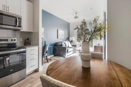 Apartamento (1 Bedroom) | Cocina privada | Frigorífico, microondas, horno y placa de cocina