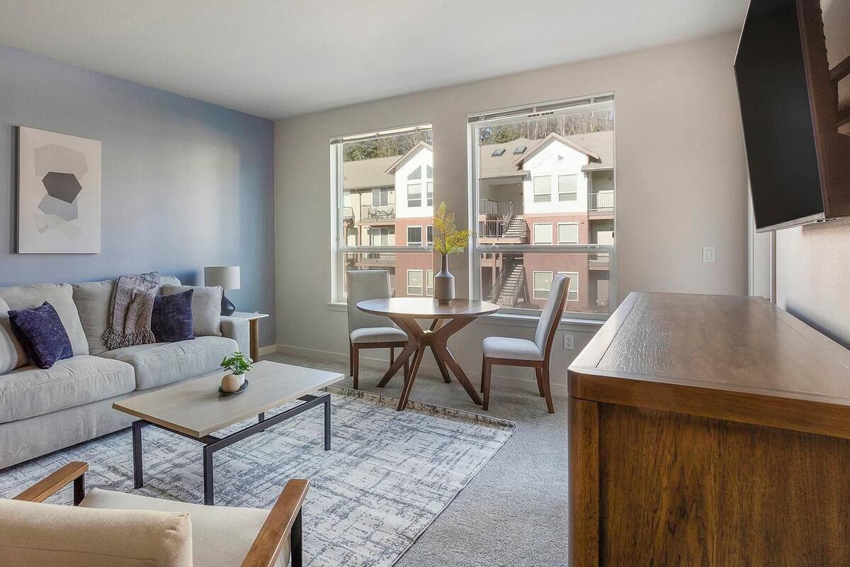 Apartment (1 Bedroom) | Living area | 50-inch TV with digital channels