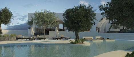 Indoor pool, outdoor pool, free cabanas, pool umbrellas