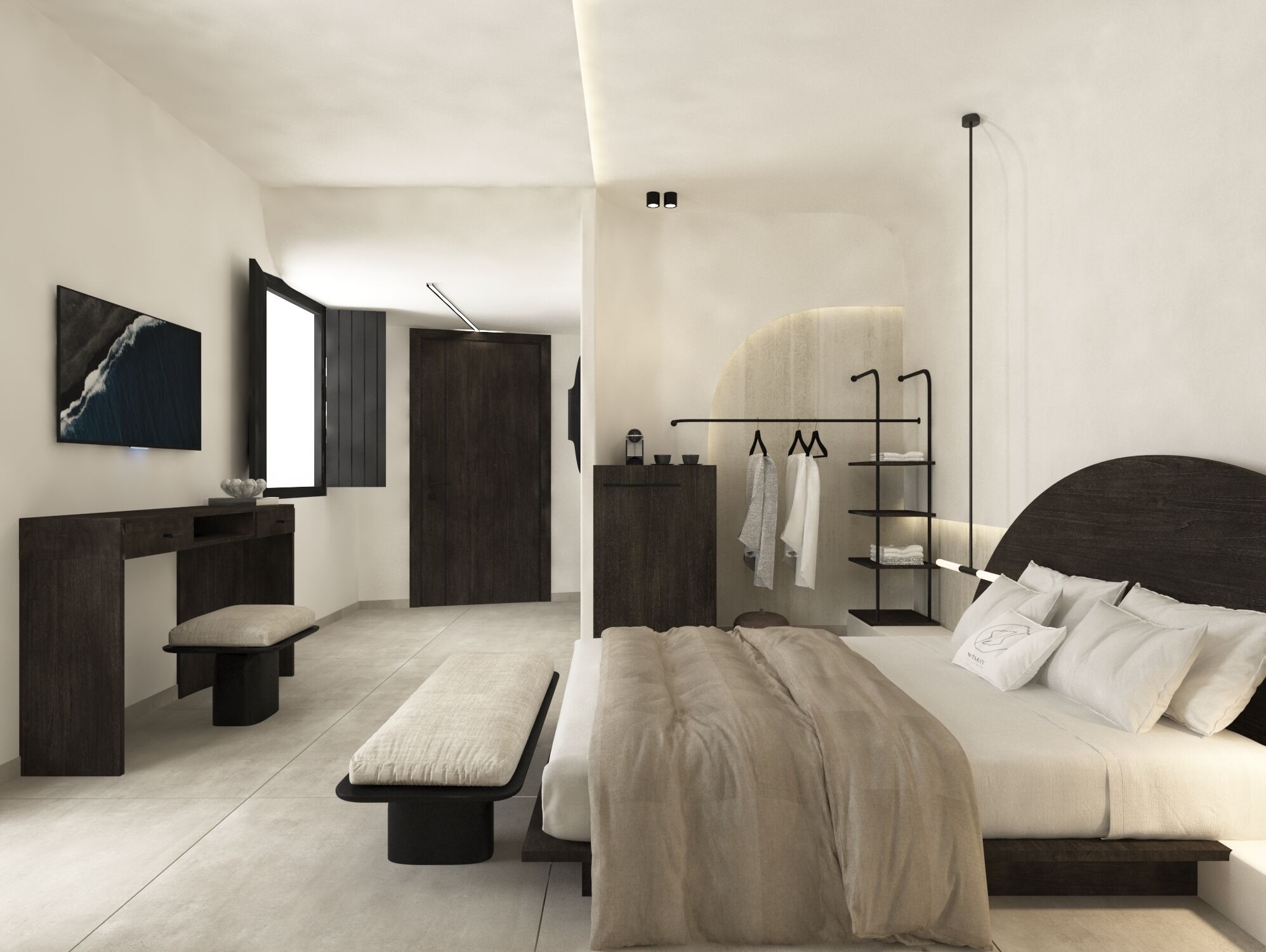 Seprai premium, minibar, brankas, dan tirai kedap cahaya