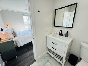 Shower, hair dryer, towels - Peaceful Coastal Suite • King Bed + Kitchenette (Fort Myers Beach)