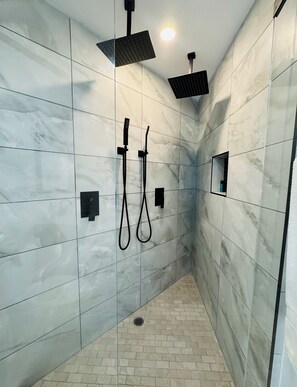 Shower, hair dryer, towels - Peaceful Coastal Suite • King Bed + Kitchenette (Fort Myers Beach)