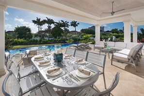 Outdoor dining - 4 bed Prestigious Luxury Villa, Royal Westmoreland (Lancaster)