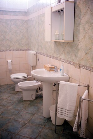 Asciugacapelli, bidet, asciugamani, sapone