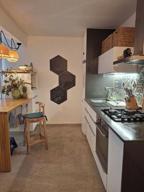 Private kitchen - RENTED Magnificent T2 in an ideally located residence. (Les Anses-d'Arlet)