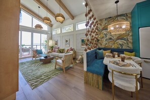 Living area - Lake House 3 a fun, funky getaway (Havelock)
