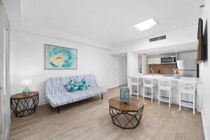 Superior Apartment, Non Smoking, Kitchen | Living area - Sobe Lux Suites on Ocean (Miami Beach)