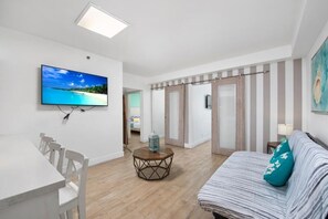 Superior Apartment, Non Smoking, Kitchen | Living area - Sobe Lux Suites on Ocean (Miami Beach)