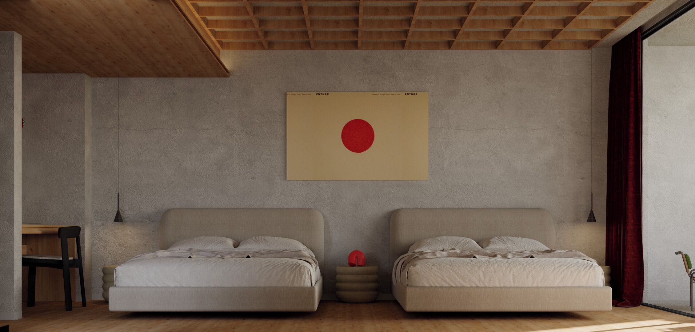 خزنة داخل الغرفة ومكتب ومساحة عمل للكمبيوتر المحمول وتجهيزات عازلة للصوت