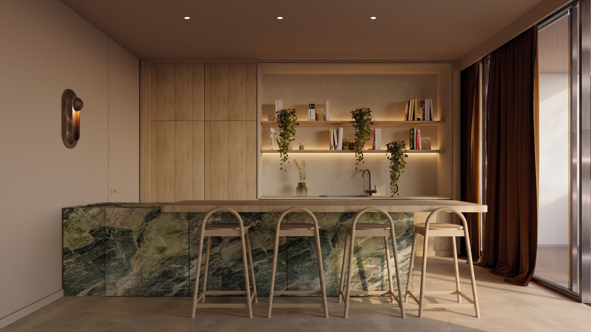 خزنة داخل الغرفة ومكتب ومساحة عمل للكمبيوتر المحمول وتجهيزات عازلة للصوت