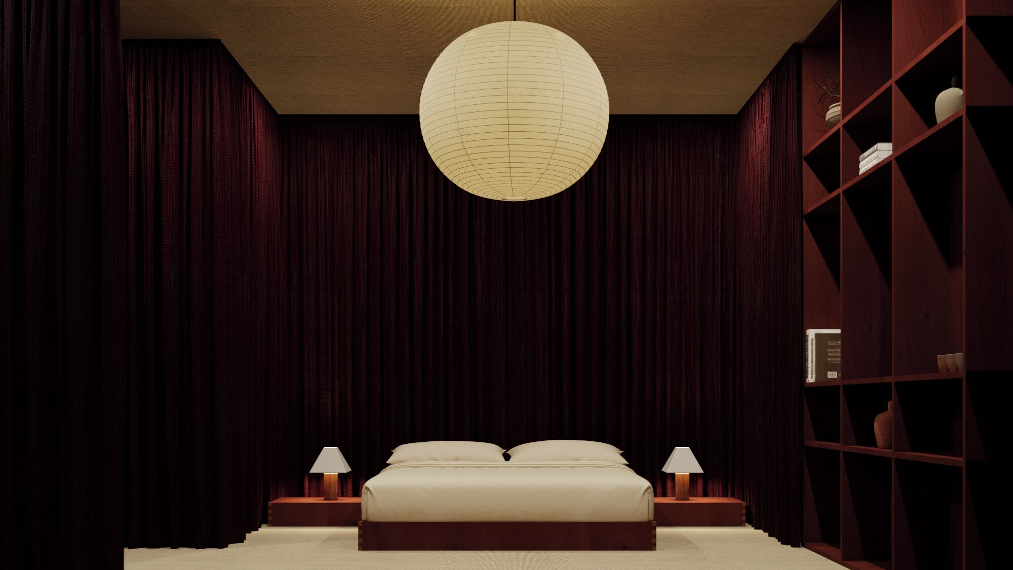 خزنة داخل الغرفة ومكتب ومساحة عمل للكمبيوتر المحمول وتجهيزات عازلة للصوت