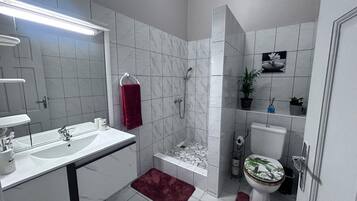 Towels, soap, toilet paper