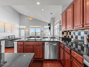 Fridge, microwave, oven, stovetop - Salty Paws 1 Townhome Unit 1 (Carolina Beach)