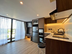 Junior-Doppelzimmer, Strandblick | Eigene Küche