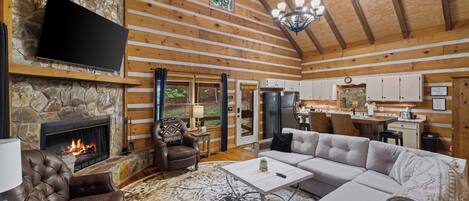 Smart TV, fireplace