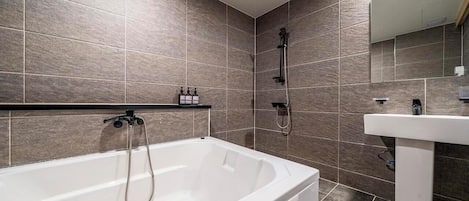Healing Room Massage Chair | Bathroom | Free toiletries, hair dryer, slippers, towels