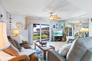 TV - Charming Cocoa Beach Condo w/ Private Balcony, Heated Pool, Putting Green, & BBQ Grill! ☀️🌴 (Cocoa Beach)