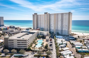 Exterior - Beachfront condo with 180 degree views of the beautiful Emerald Beach in PCB! (Panama City Beach)