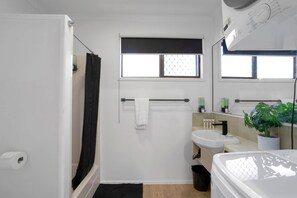 Hair dryer, towels