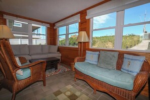 TV, table football - Anderson's Tranquility - Classic Oceanfront 3 BR Cottage in Southern Shores (Southern Shores)