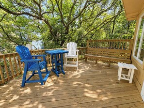 Outdoor dining - Sea Gables -  Oceanside 3 BR home on Private Wooded Lot (Southern Shores)