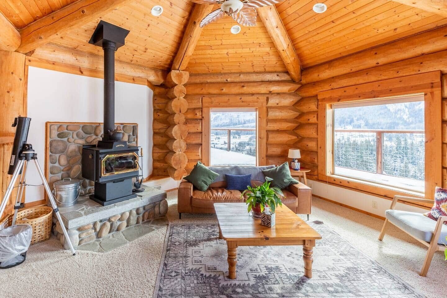 Televisio, takka, pöytätennispöytä