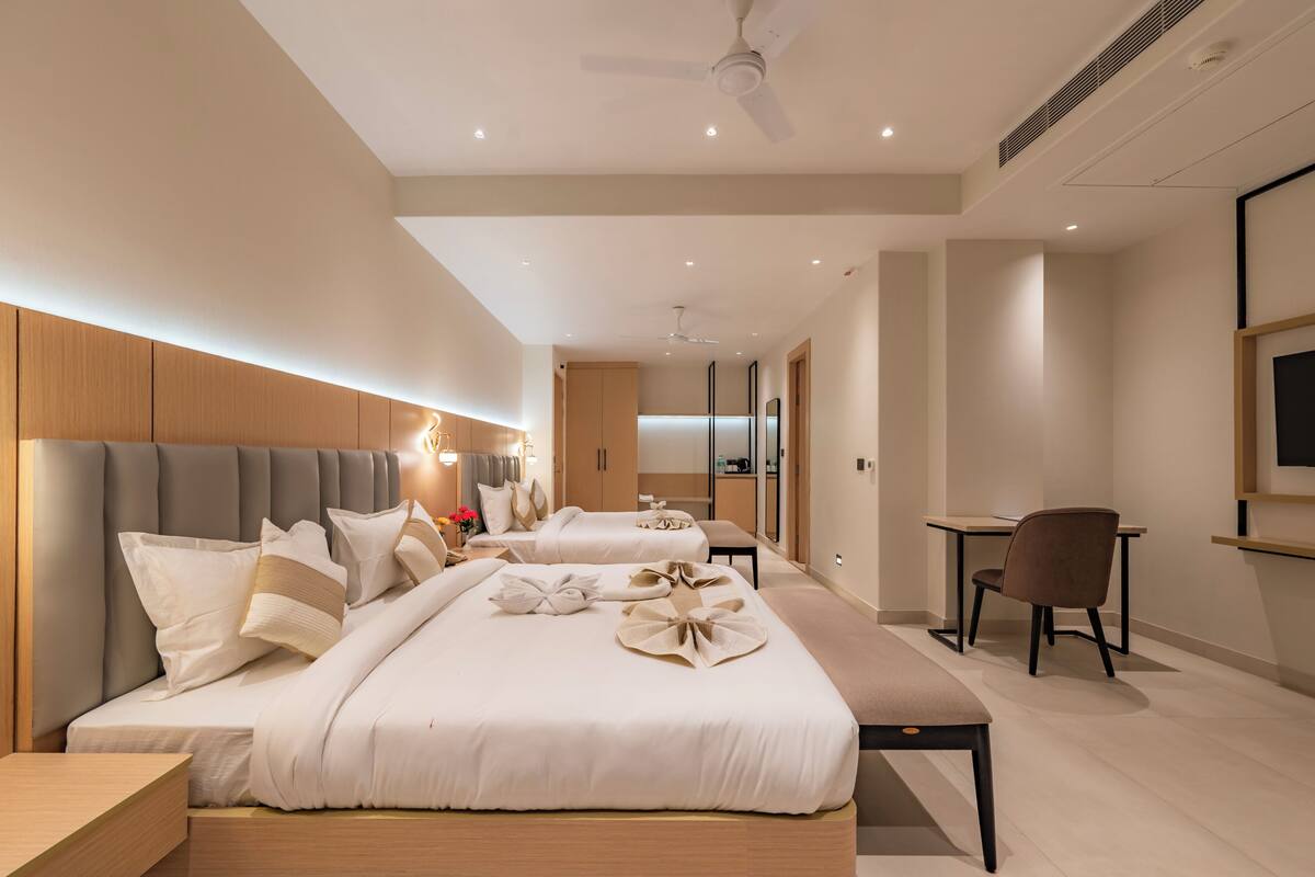 In-room safe, desk, laptop workspace, WiFi (free)