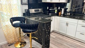 Microwave, oven, coffee/tea maker, toaster