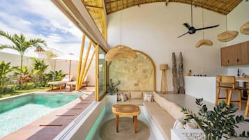 Villa, 2 Bedrooms, Private Pool, Pool View | Living area | 55-inch Smart TV with digital channels
