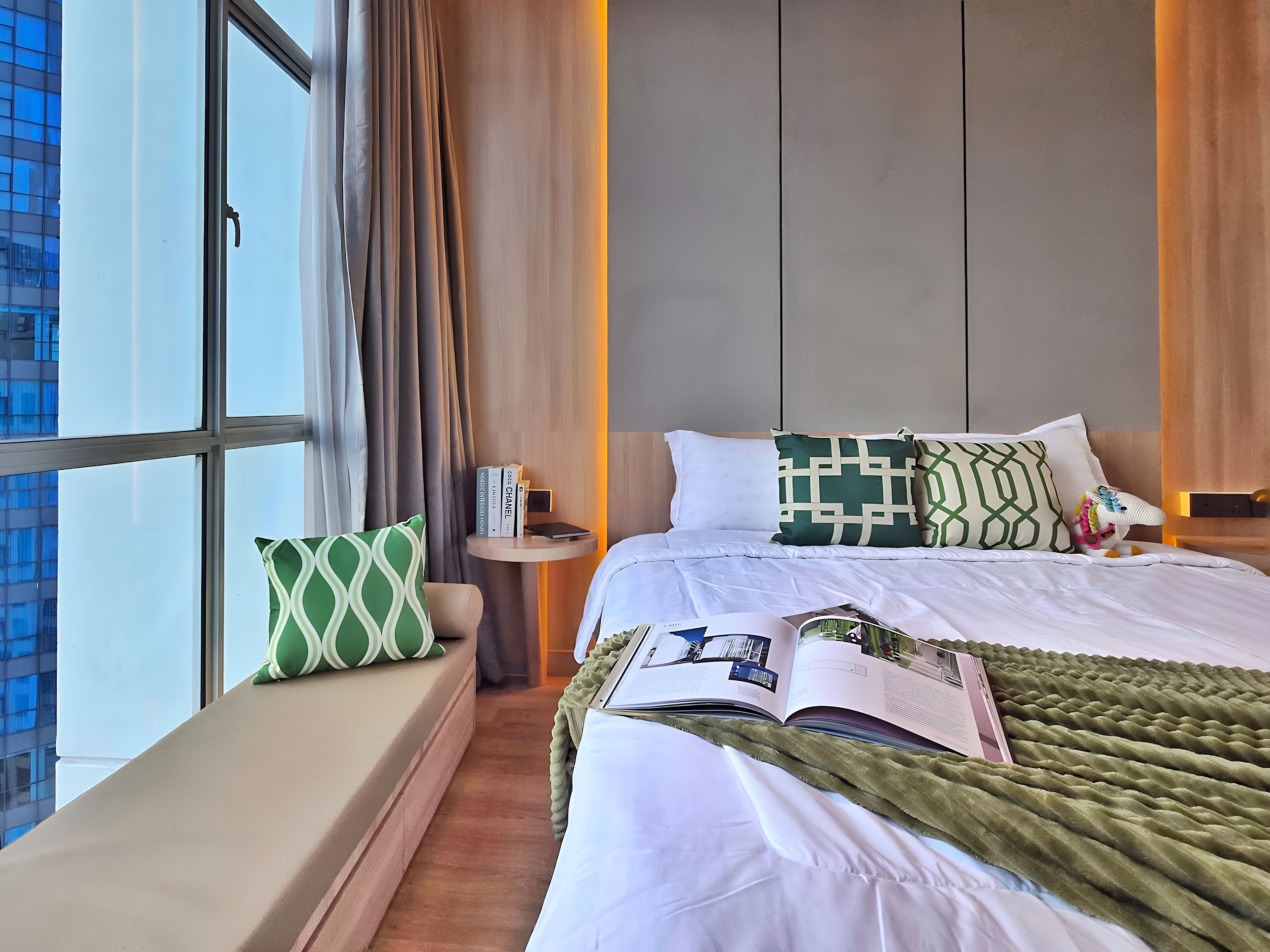 Apartemen, 2 kamar tidur, pemandangan kota | Setrika/meja setrika dan Wi-Fi gratis