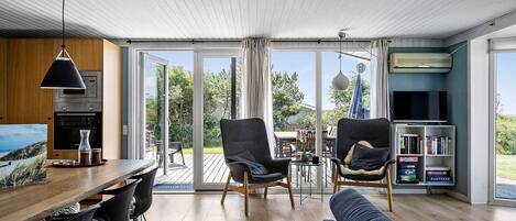 Televisión y chimenea