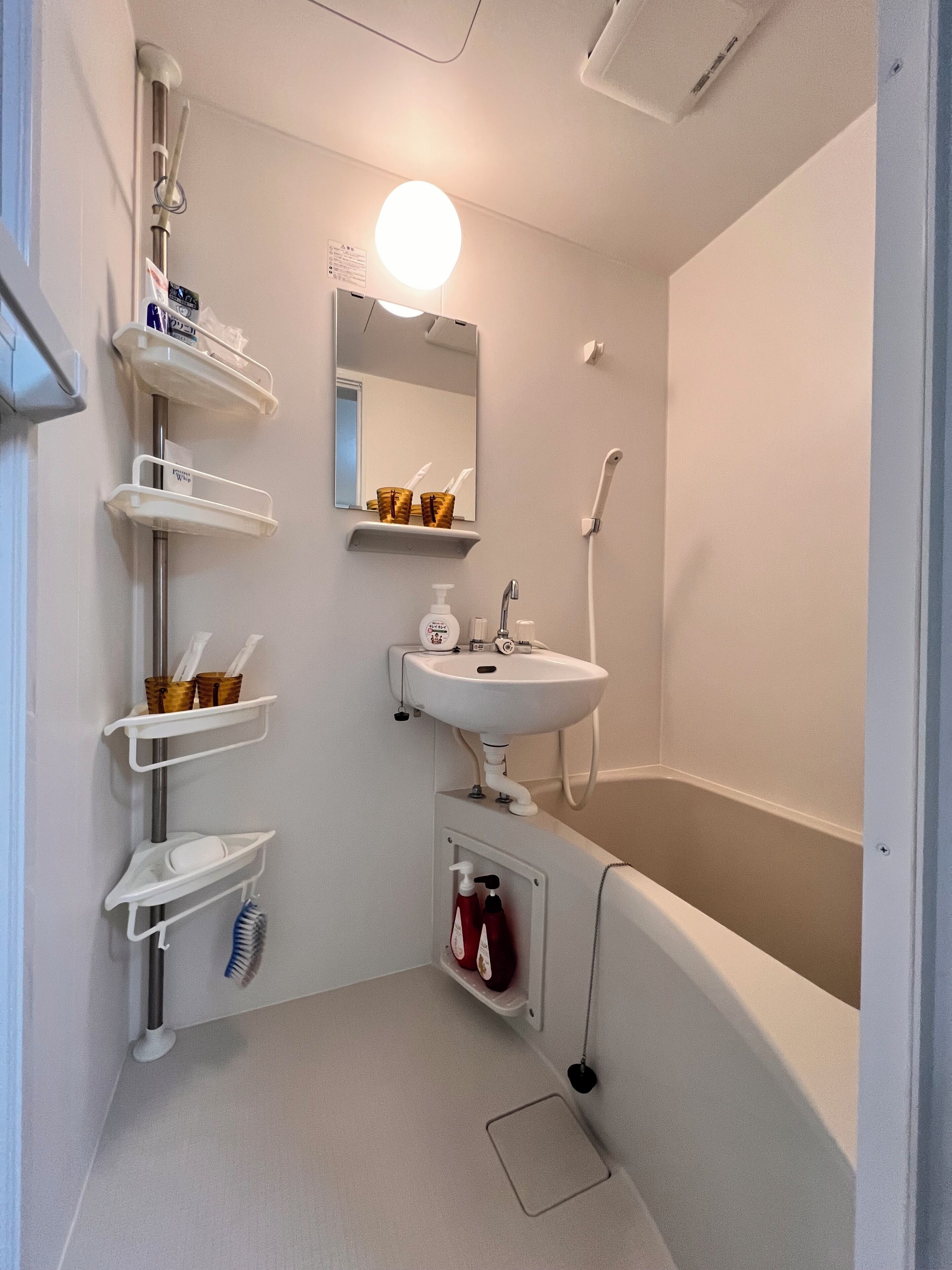 Jetted bath, hair dryer, towels, soap