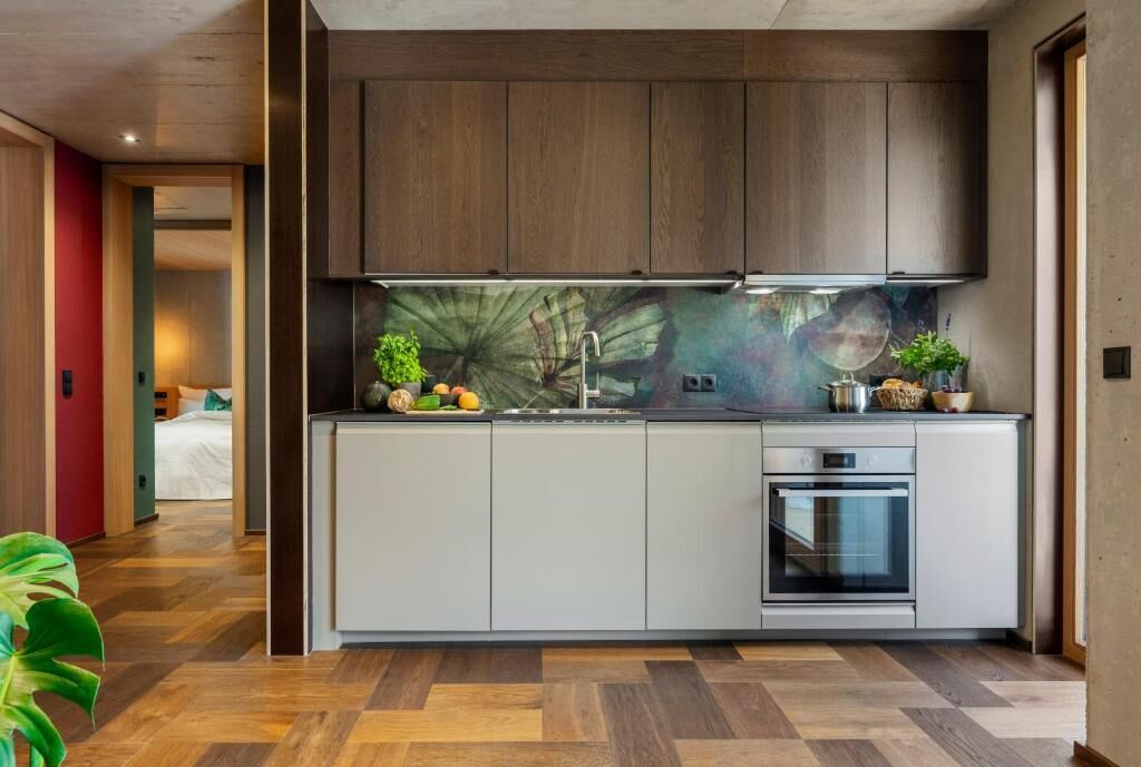 Leilighet – design, balkong, fjellutsikt | Eget kjøkken