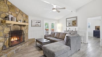 Smart TV, fireplace, video games