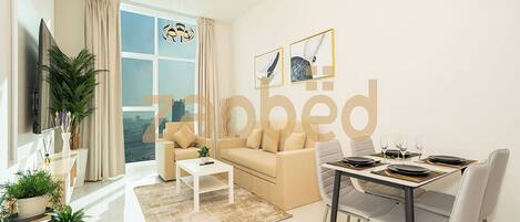 Apartamento, sacada, vista para a cidade