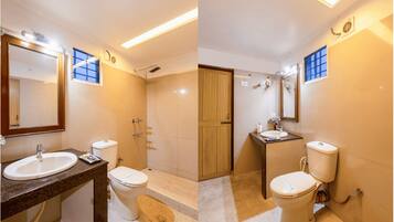 Suite estudio básica | Baño | Ducha, artículos de higiene personal gratuitos, toallas y jabón