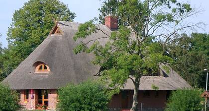 Vacation apartment directly at the fishing pond with parking lot and terrace