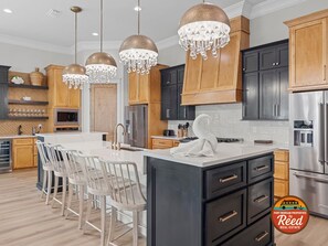 Fridge, microwave, oven, stovetop - REDUCED-Brand New Luxury 6 Bdrm/6+ Ba Home with Private Pool & Easy Beach Access (Gulf Shores)