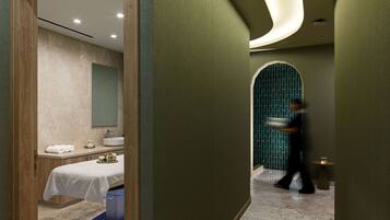 Sauna, baño turco, 4 salas de tratamientos, masajes